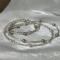 Künstlicher Kristall Künstliche Perle Sterling Silber Elegant Einfacher Stil Perlen Geometrisch Halskette main image 3