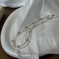 Künstlicher Kristall Künstliche Perle Sterling Silber Elegant Einfacher Stil Perlen Geometrisch Halskette main image 4
