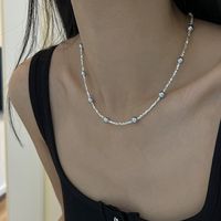 Artificial Crystal Artificial Pearl Sterling Silver Elegant Simple Style Beaded Geometric Necklace sku image 2