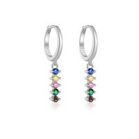 1 Pair Simple Style Shiny Round Inlay Sterling Silver Zircon 18K Gold Plated Drop Earrings sku image 2