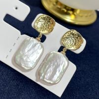 Freshwater Pearl Copper Simple Style Classic Style Stoving Varnish Color Block Drop Earrings main image 3