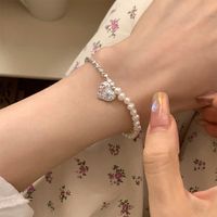Sweet Simple Style Heart Shape Freshwater Pearl Sterling Silver Wholesale Bracelets Necklace sku image 1