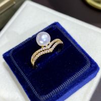 Baroque Pearls Copper Simple Style Classic Style Inlay Flower Rhinestones Freshwater Pearl Rings sku image 9