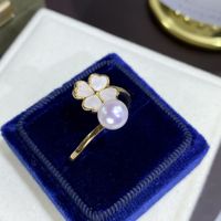 Baroque Pearls Copper Simple Style Classic Style Inlay Flower Rhinestones Freshwater Pearl Rings main image 3