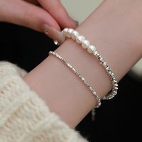 Sterling Silver IG Style Elegant Beaded Pearl Geometric Bracelets main image 4