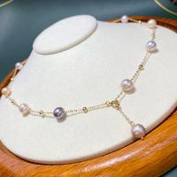 Freshwater Pearl Copper Gold Plated Simple Style Classic Style Plating Round main image 5