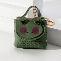 Cute Frog Pu Leather Metal Unisex Bag Pendant Keychain main image 1