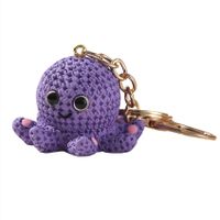 Cute Octopus Resin Women's Bag Pendant Keychain sku image 3