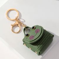 Cute Frog Pu Leather Metal Unisex Bag Pendant Keychain main image 5