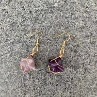 1 Pair Retro Solid Color Inlay Natural Stone Crystal Drop Earrings sku image 4
