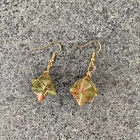 1 Pair Retro Solid Color Inlay Natural Stone Crystal Drop Earrings sku image 3