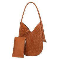 Women's Medium Pu Leather Solid Color Basic Vintage Style Weave Open Underarm Bag main image 4