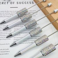 1 Piece Solid Color Class Learning ABS Plastic Rhinestone Casual Preppy Style Ballpoint Pen sku image 1