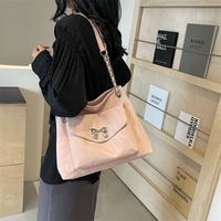 Women's Pu Solid Color Bow Knot Punk Sewing Thread Zipper Tote Bag main image 2