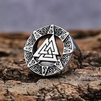 Hip-Hop Streetwear Geometric 304 Stainless Steel Men's Rings main image 8