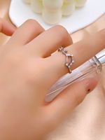 Copper K Gold Plated Rhodium Plated Elegant Classic Style Commute Inlay Geometric Zircon Open Rings main image 8