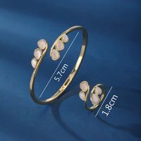 Copper 18K Gold Plated Rose Gold Plated White Gold Plated Elegant Lady Streetwear Inlay Geometric Opal Zircon Rings Bracelets Jewelry Set main image 4