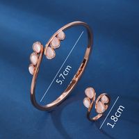 Copper 18K Gold Plated Rose Gold Plated White Gold Plated Elegant Lady Streetwear Inlay Geometric Opal Zircon Rings Bracelets Jewelry Set main image 2
