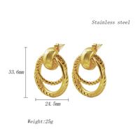 1 Piece Simple Style Classic Style Circle Plating 304 Stainless Steel 18K Gold Plated Ear Studs main image 2