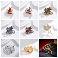 IG Style Classic Style Korean Style Heart Shape Ship Flower Alloy Inlay Rhinestones Pearl Unisex Corsage Brooches Collar Pin main image 3