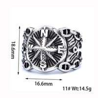 Hip-Hop Streetwear Compass 304 Stainless Steel Men's Rings main image 2