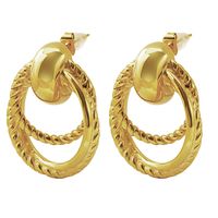 1 Piece Simple Style Classic Style Circle Plating 304 Stainless Steel 18K Gold Plated Ear Studs sku image 2
