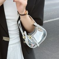 Women's Pu Leather Solid Color Punk Sewing Thread Dumpling Shape Zipper Handbag sku image 2