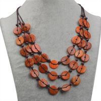 Classical Solid Color Coconut Shell Rope Women's Layered Necklaces main image 4