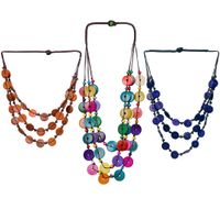 Classical Solid Color Coconut Shell Rope Women's Layered Necklaces main image 2