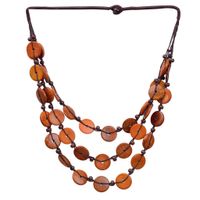 Classical Solid Color Coconut Shell Rope Women's Layered Necklaces sku image 1