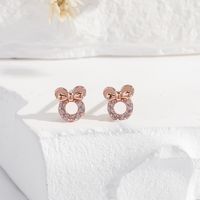 1 Pair Cute Simple Style Heart Shape Plating Inlay Copper Zircon Ear Studs sku image 2