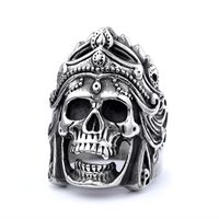 Hip-Hop Streetwear Geometric Skull 304 Stainless Steel Men's Rings sku image 4