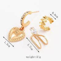 1 Set Simple Style Classic Style Solid Color Inlay Alloy Rhinestones Ear Studs main image 8