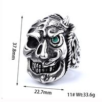 Hip-Hop Streetwear Skull 304 Stainless Steel Men's Rings main image 2