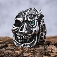 Hip-Hop Streetwear Skull 304 Stainless Steel Men's Rings main image 1