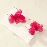 1 Pair Sweet Simple Style Petal Alloy Plastic Cloth Ear Studs main image 7