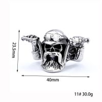 Hip-Hop Streetwear Geometric Skull 304 Stainless Steel Men's Rings main image 2