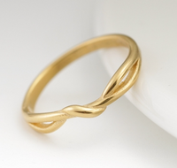 Titanium Steel 24K Gold Plated Simple Style Plating Geometric Rings main image 4