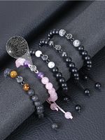 316 Stainless Steel  Natural Stone Simple Style Beaded Round Bracelets main image 1