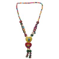 Casual Romantic Sweet Color Block Wooden Beads Coconut Shell Charcoal Beaded Women's Pendant Necklace sku image 1