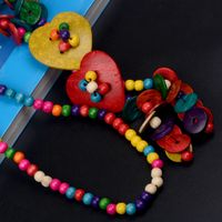 Casual Romantic Sweet Color Block Wooden Beads Coconut Shell Charcoal Beaded Women's Pendant Necklace main image 6