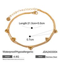 IG Style Hawaiian Heart Shape Solid Color 304 Stainless Steel Plating 16K Gold Plated Women's Anklet main image 2