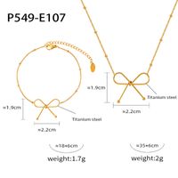 304 Stainless Steel Elegant Simple Style Plating Bow Knot Bracelets Necklace main image 2