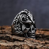 Hip-Hop Streetwear Geometric Skull 304 Stainless Steel Men's Rings main image 4