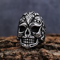 Hip-Hop Streetwear Geometric Skull 304 Stainless Steel Men's Rings main image 1