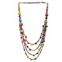 Simple Style Classic Style Color Block Wooden Beads Coconut Shell Charcoal Women's Layered Necklaces sku image 1