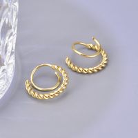 1 Pair Simple Style Classic Style Flower Plating 304 Stainless Steel Titanium Steel 18K Gold Plated Ear Studs main image 1