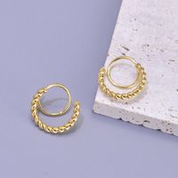 1 Pair Simple Style Classic Style Flower Plating 304 Stainless Steel Titanium Steel 18K Gold Plated Ear Studs main image 5