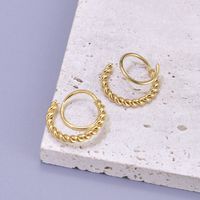 1 Pair Simple Style Classic Style Flower Plating 304 Stainless Steel Titanium Steel 18K Gold Plated Ear Studs main image 4