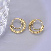 1 Pair Simple Style Classic Style Flower Plating 304 Stainless Steel Titanium Steel 18K Gold Plated Ear Studs main image 6
